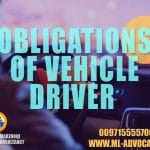 Obligations of vehicle driver _