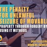 unlawful seizure movable property